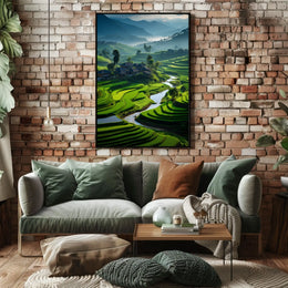 Serene Terraced Landscapes Poster