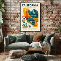 California Icons and Industry: Vintage Travel Poster