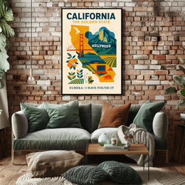 California Icons and Industry: Vintage Travel Poster