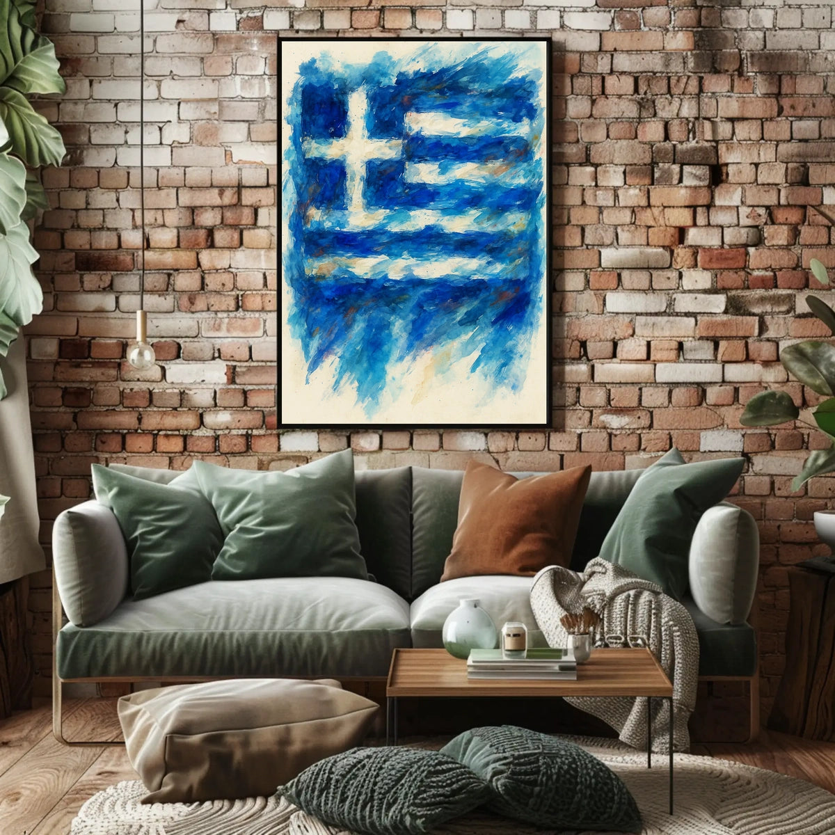 Abstract Greek Flag Abstract Poster