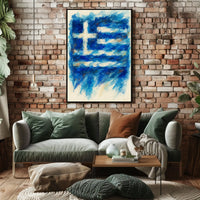 Abstract Greek Flag Abstract Poster