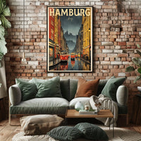 Hamburg A Rainy Day in Germany Poster
