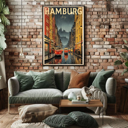 Hamburg A Rainy Day in Germany Poster