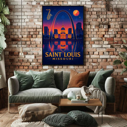 St. Louis Skyline at Dusk Poster