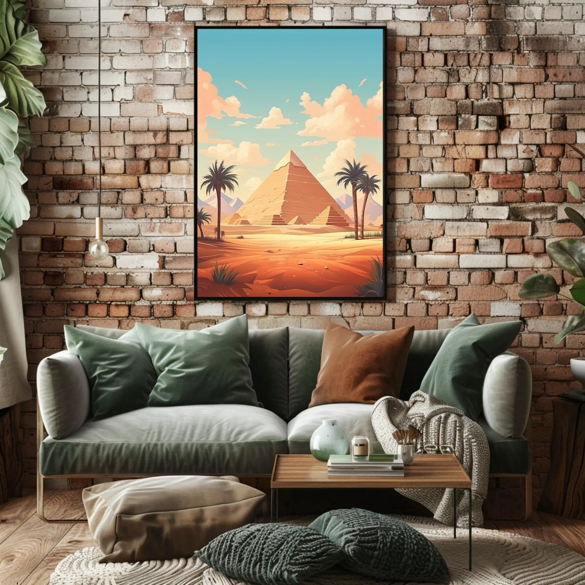 Ancient Egyptian Landscape with Pyramid Cultural Heritage Poster