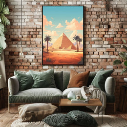 Ancient Egyptian Landscape with Pyramid Cultural Heritage Poster