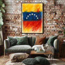 Vibrant Venezuelan Flag Wanderlust Art Poster
