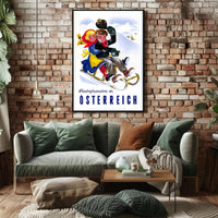 Winter Joys in Austria Vintage Travel Poster PosterGoat