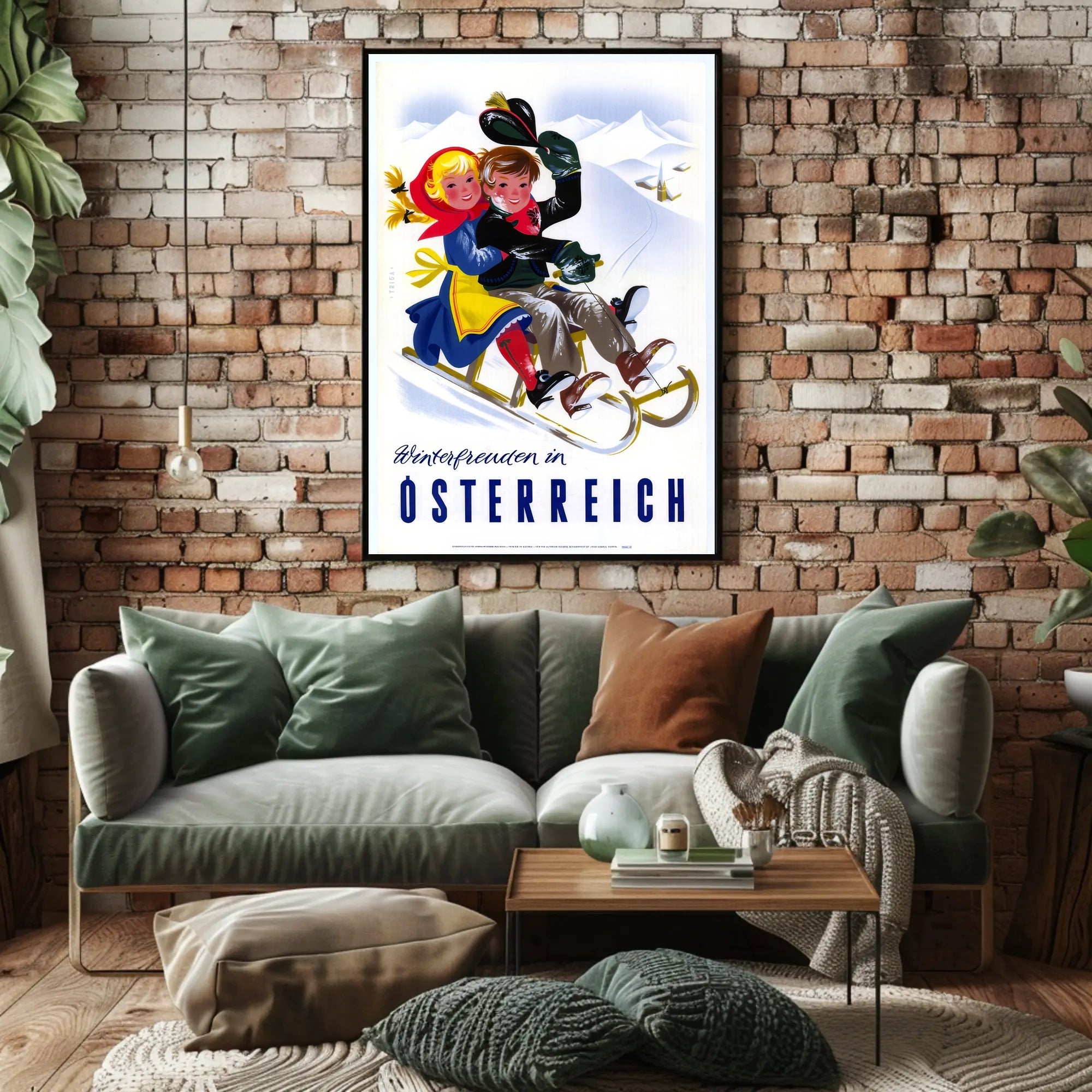 Winter Joys in Austria Vintage Travel Poster PosterGoat