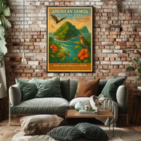 American Samoa National Park Vintage Travel Art Poster