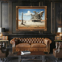 Surreal Desert Architecture: Futuristic Sci-Fi Poster