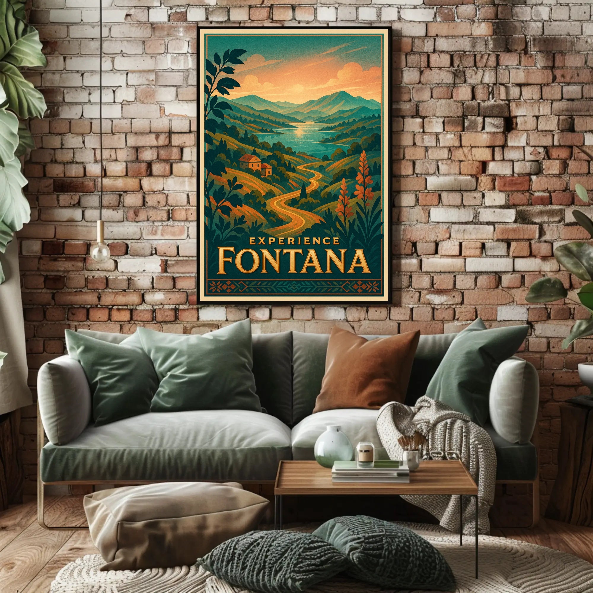Sunset Serenity: European Countryside Travel Poster