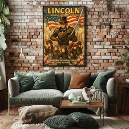 Lincoln Steampunk Samurai Of Freedom Poster