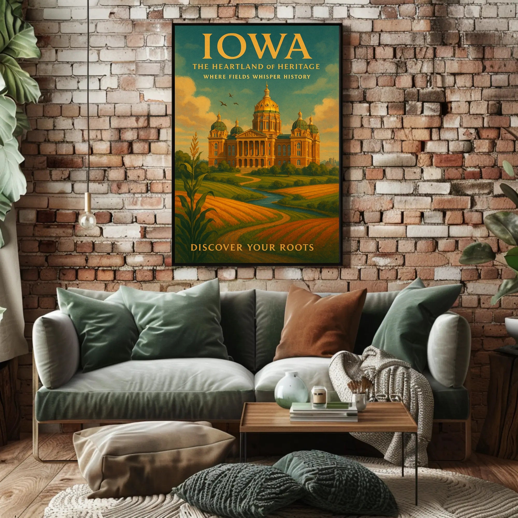 Discover Your Roots: Iowa Heritage Travel Poster