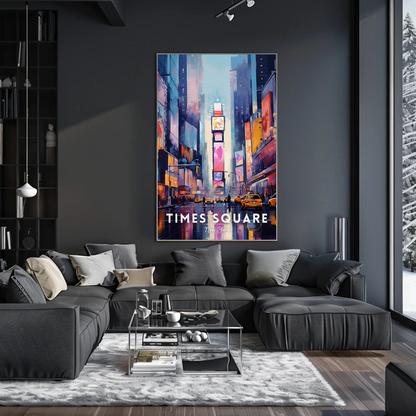 Times Square Neon New York Travel Poster