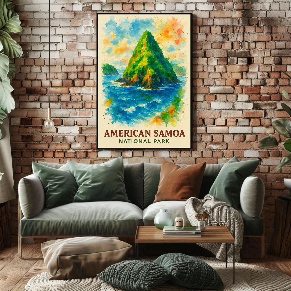 American Samoa National Park Watercolor Art Poster