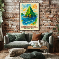American Samoa National Park Watercolor Art Poster