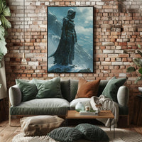 Lone Warrior on Snowy Mountain: Fantasy or Mythology Poster PosterGoat