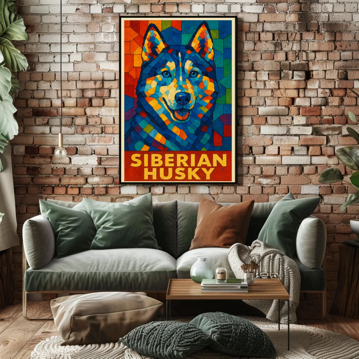 Siberian Husky Mosaic Art Poster