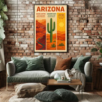 Sonoran Desert Saguaro Cactus Travel Poster