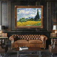 Wheat Field with Cypresses Poster