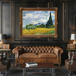 Wheat Field with Cypresses Poster