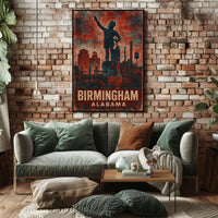 Birmingham Skyline Tribute Cityscape Art Iconic Timeless Urban Nightscape Inspiring Wanderlust Decor Enthusiasts Poster