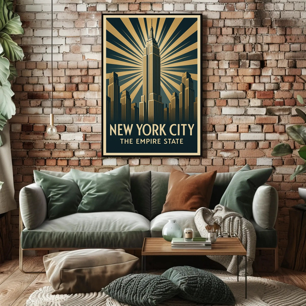 Empire State Building Poster Vintage Travel Wall Art