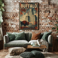 Buffalo Cityscape Wanderlust Minimalist Poster