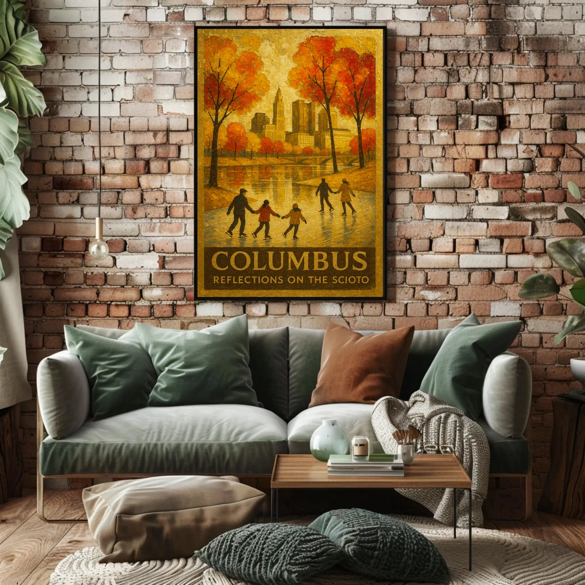 Columbus Reflections On The Scioto Poster