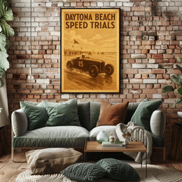 Vintage Car Race Daytona Beach Speed Excitement Poster