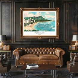 Honolulu Beach Scene Poster