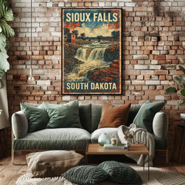 Sioux Falls Scenic Nostalgic Travel Art Deco Poster