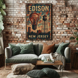Edison New Jersey Scenic Town Poster