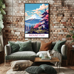 Mount Fuji Vintage Travel Art Poster