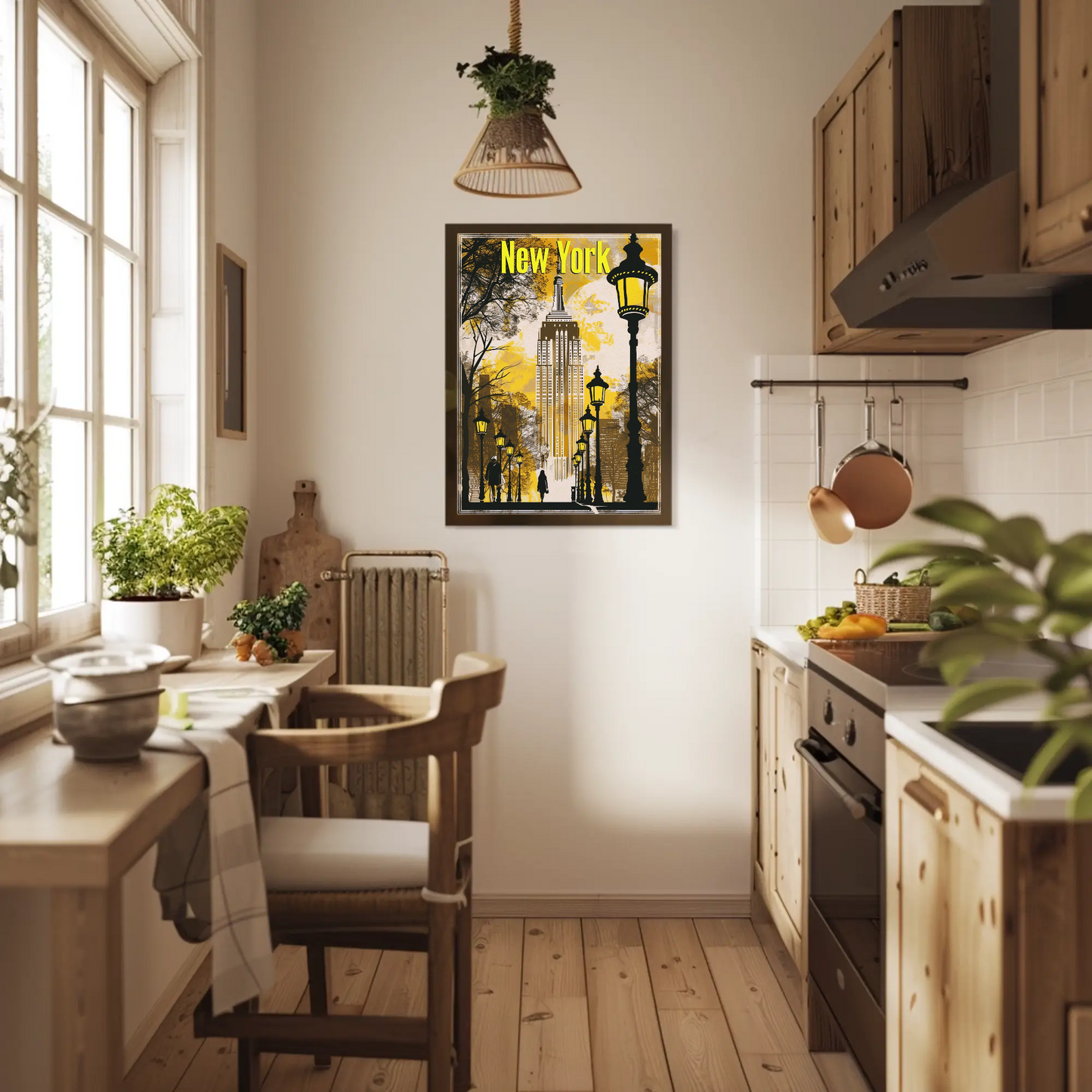 Empire State Building in Autumn Vintage Style Poster