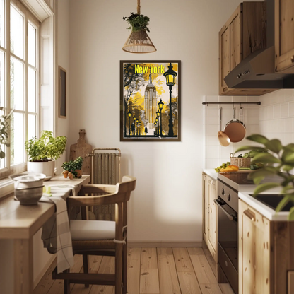 Empire State Building in Autumn Vintage Style Poster