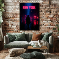 Neon Nights In New York Poster