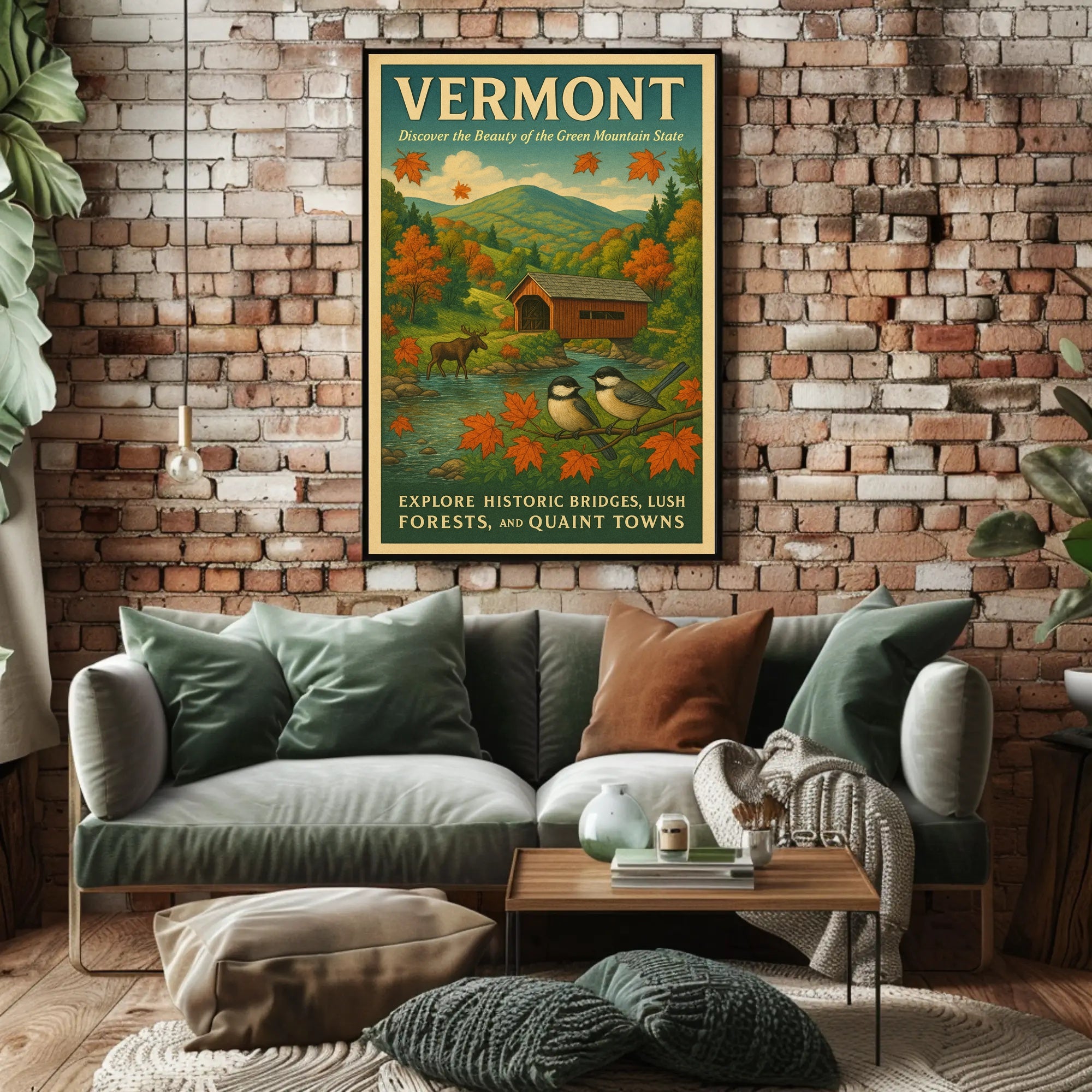Vermont Charm Wall Art Poster Decor