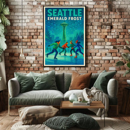 Seattle Emerald Frost Poster