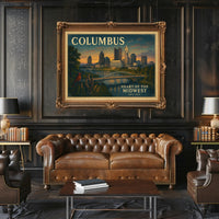 Columbus Skyline Dusk Poster Wall Art