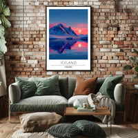 Icelandic Landscape Reflection Travel Poster
