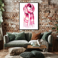 Striped Scarf Art Poster Vintage Scenic Wall Art