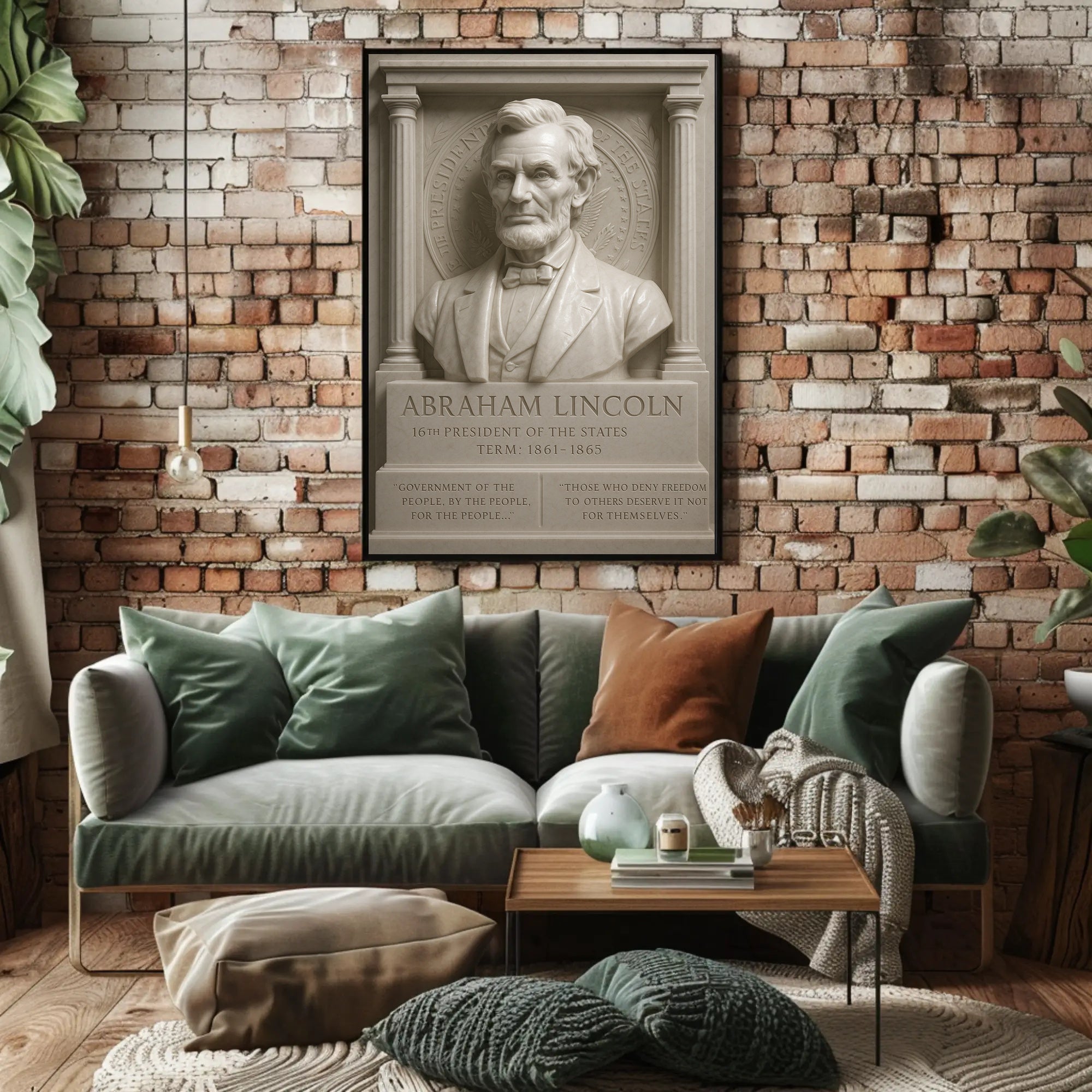 Abraham Lincoln Classical Sculpture Presidential Historical Poster