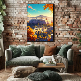 Ancient Greece Acropolis Poster: Timeless Autumn Beauty