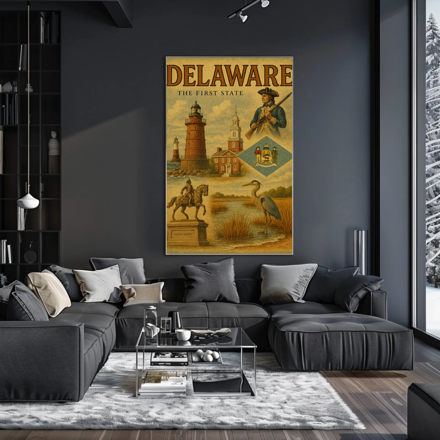 Delaware Founding History Colonial Heritage Travel Poster