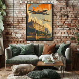 Vintage Victorian Era Architectural Landscape Poster