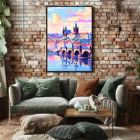 Prague Charles Bridge Travel Poster