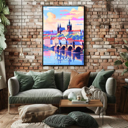Prague Charles Bridge Travel Poster