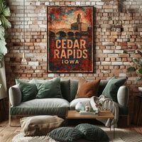 Cedar Rapids Iowa Scenic Vintage Home Poster